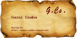 Gazsi Csaba névjegykártya